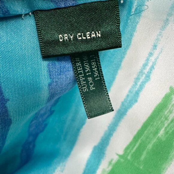 Ralph Lauren Blue Green Silk Tunic Long Sleeve Top, M - Picture 10 of 12